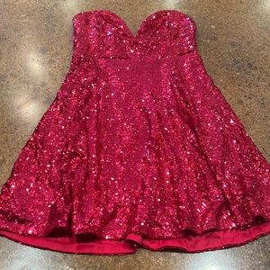 Red sequin dress size medium